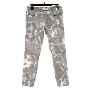 Express Jeans Womens 4 Gray White Ankle Stella Low Rise Stretch Denim Grunge